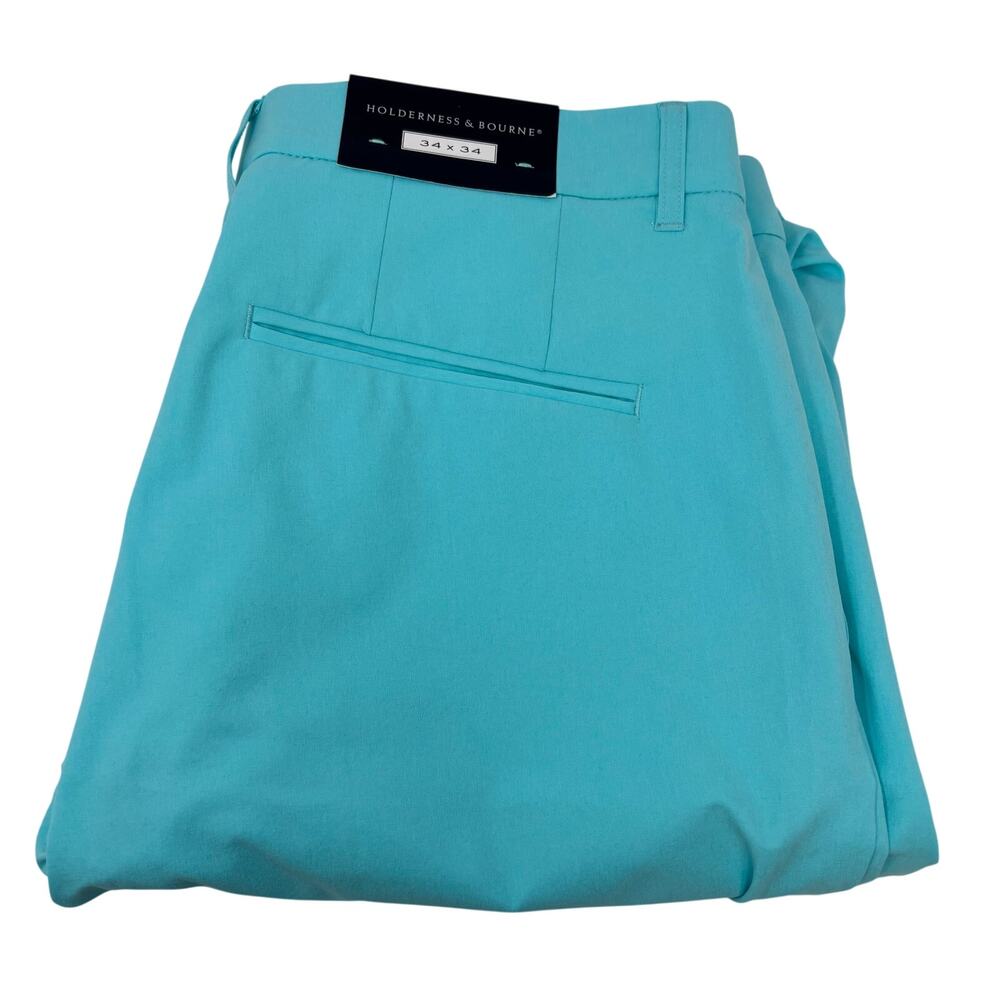 Holderness & Bourne Mens 34x34 Light Blue Tailored Fit Chino Golf Pants NWT